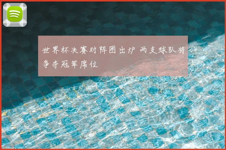 世界杯决赛对阵图出炉 两支球队将争夺冠军席位